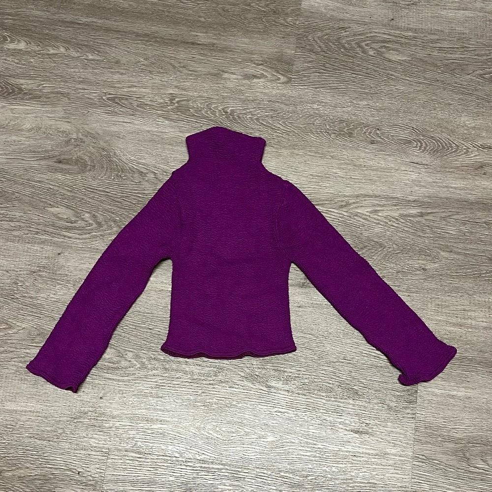 Vintage Hunza G Purple Mock Turtleneck Long Sleeve Top